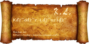 Kádár László névjegykártya